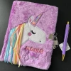 Customized a5 horizontal line notebook, fluffy unicorn color page horizontal line notebook, password lock notepad, diary, student notebook full image